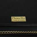 Christian Dior Trotter Canvas Chain Shoulder Bag Black Auth yk8835-11