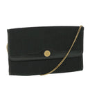 Christian Dior Trotter Canvas Chain Shoulder Bag Black Auth yk8835-1