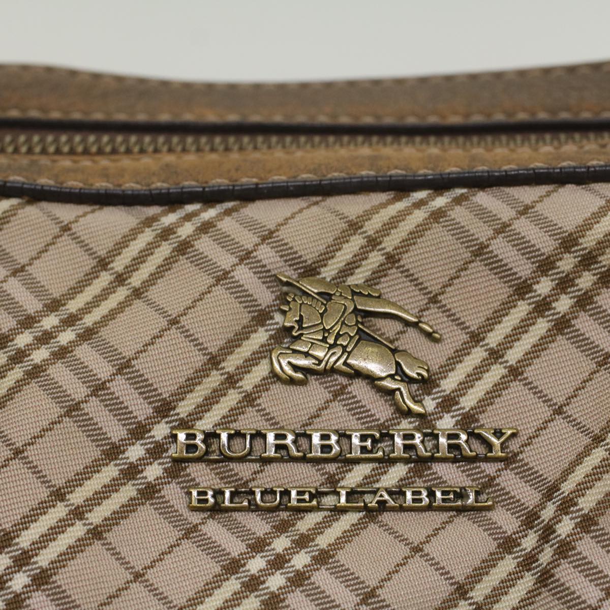 BURBERRY Nova Check Blue Label Shoulder Bag Canvas Pink Auth yk8839