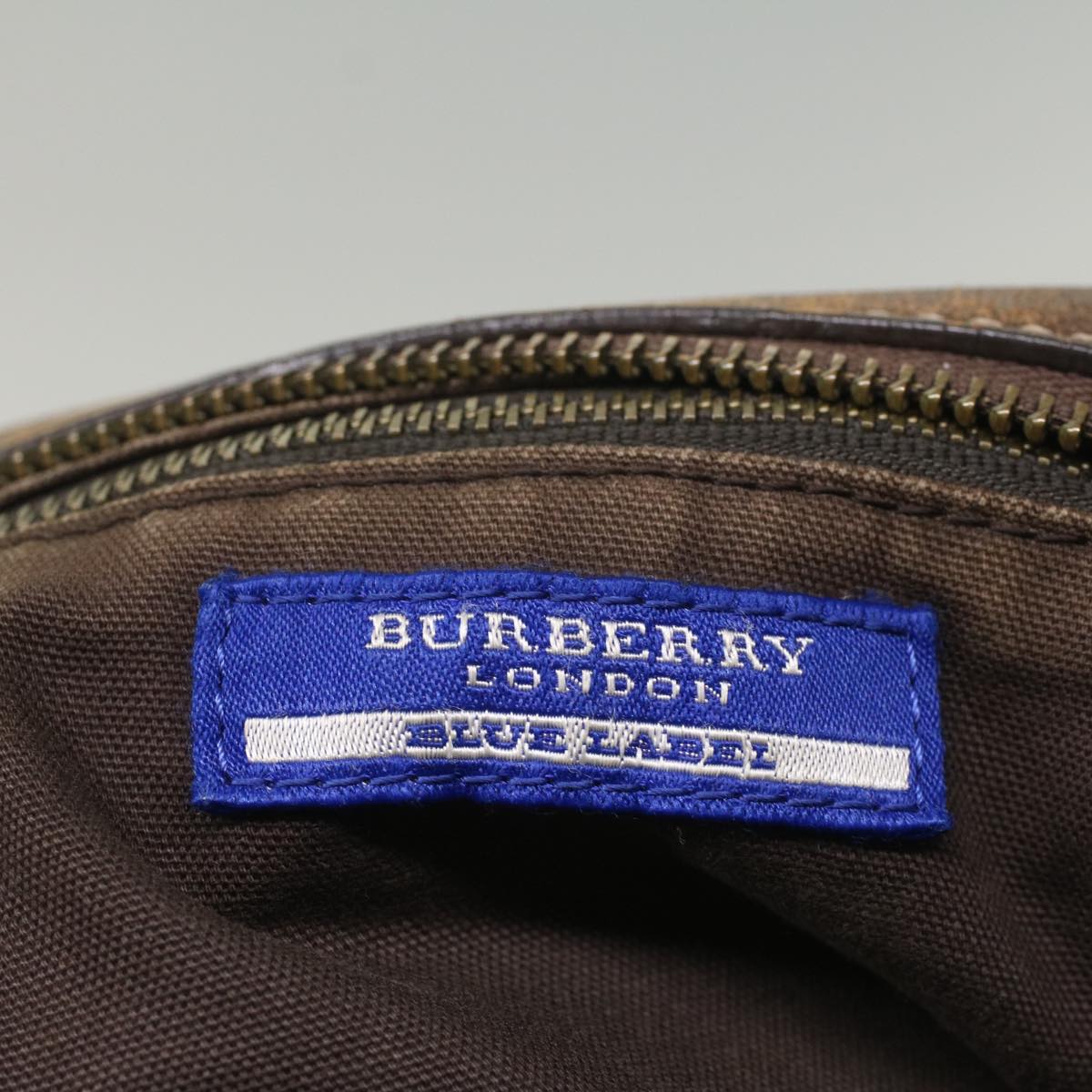 BURBERRY Nova Check Blue Label Shoulder Bag Canvas Pink Auth yk8839