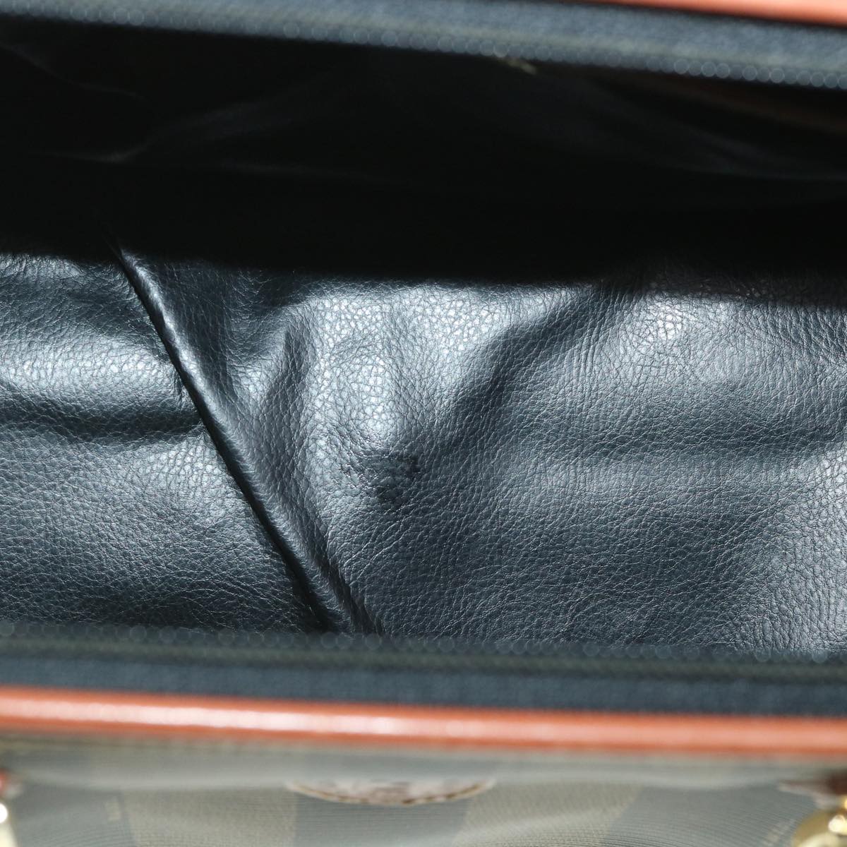 FENDI Pecan Canvas Hand Bag 2way Black Brown Auth yk8994