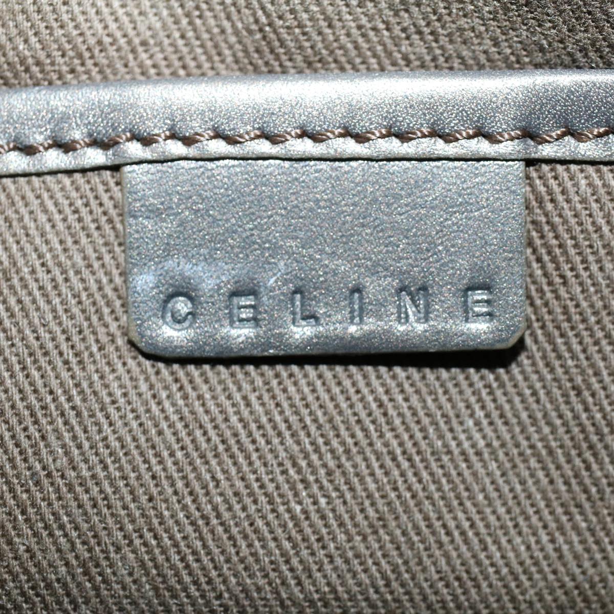 CELINE C Macadam Canvas Accessory Pouch Brown Auth yk9030