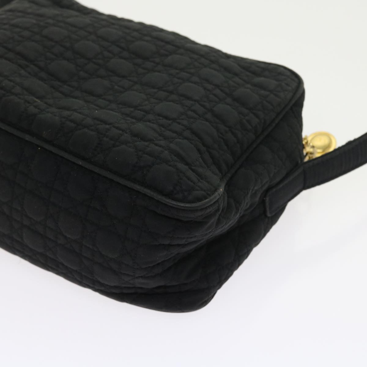 Christian Dior Lady Dior Canage Shoulder Bag Nylon Black Auth yk9056