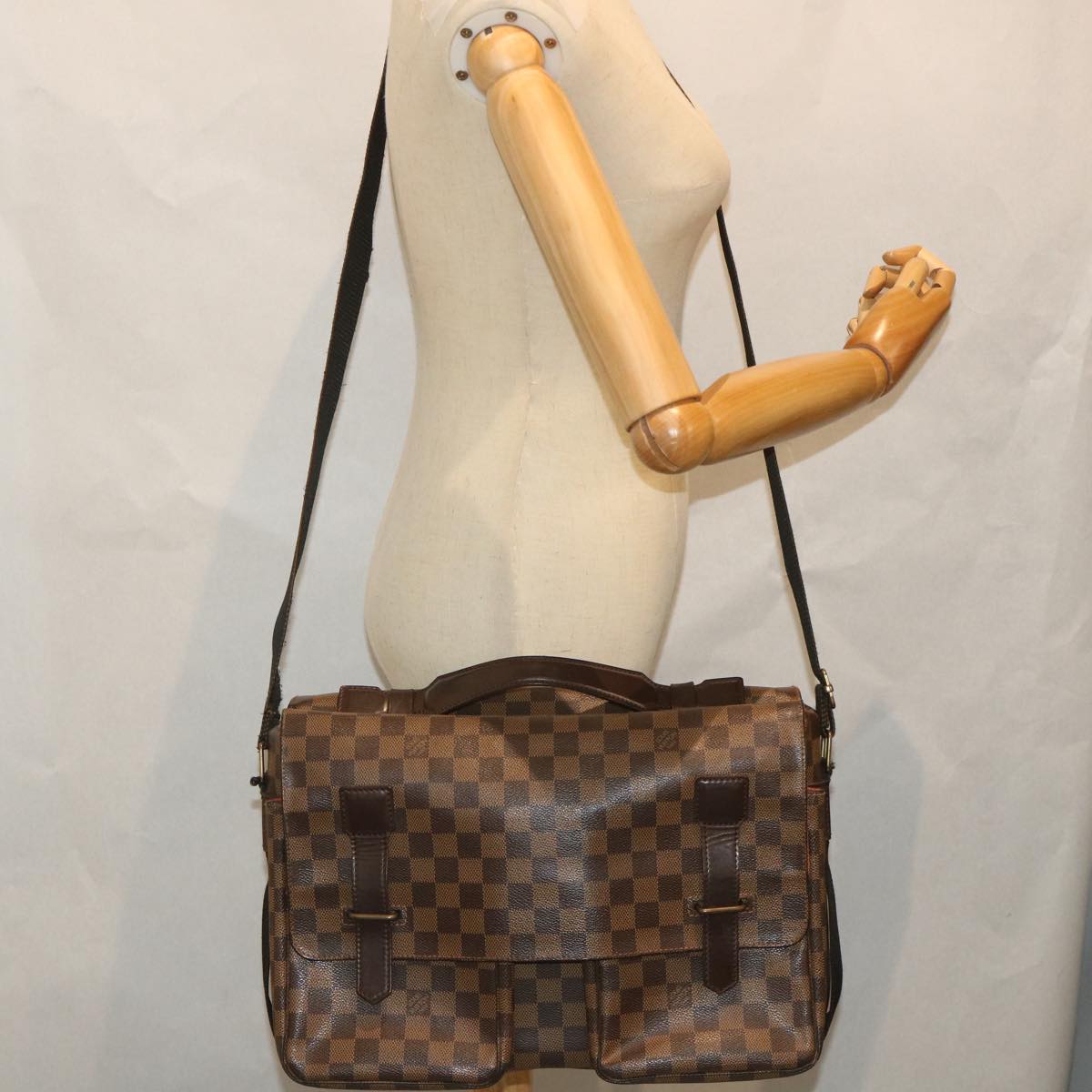 LOUIS VUITTON Damier Ebene Broadway Shoulder Bag N42270 LV Auth yk9099