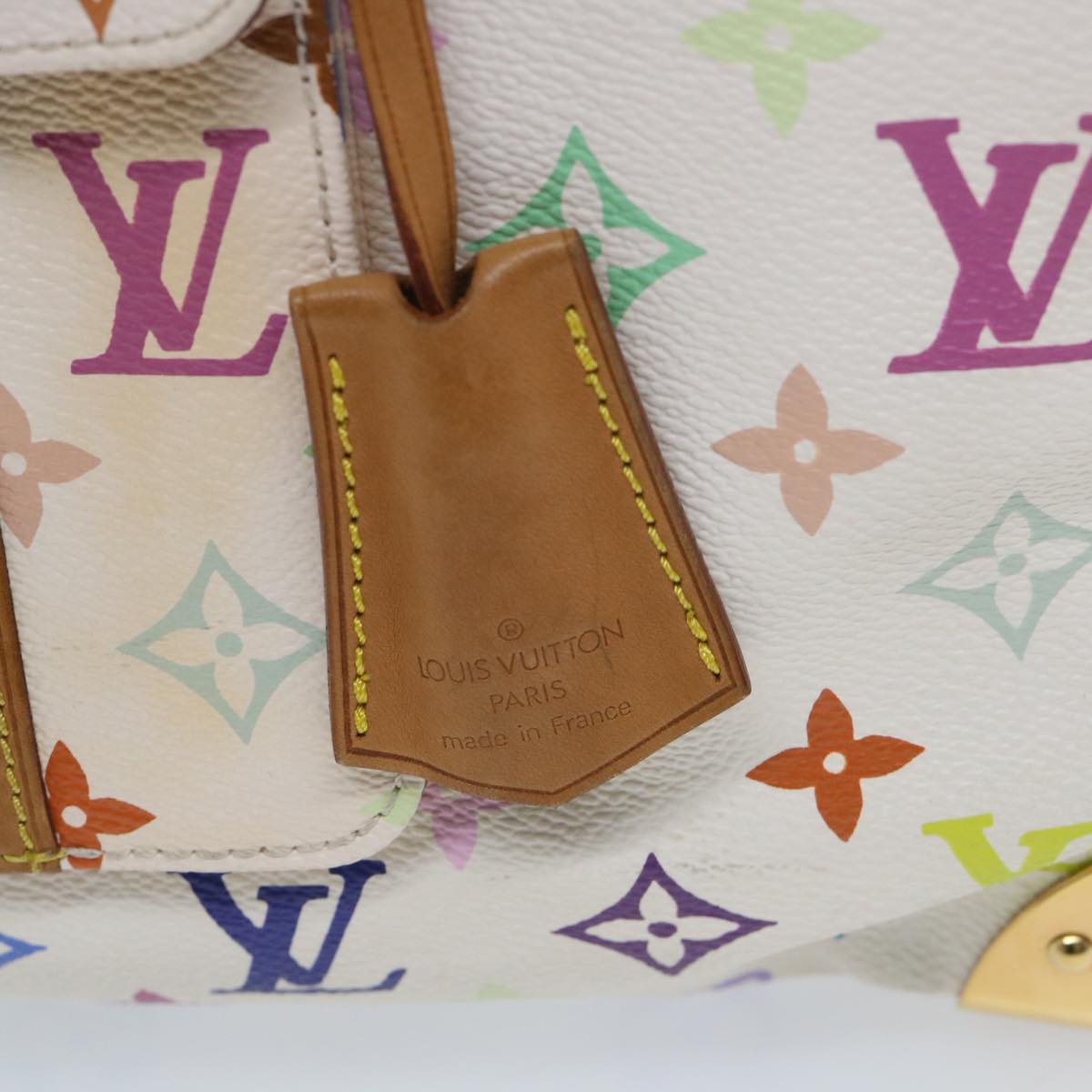 LOUIS VUITTON Monogram Multicolor Speedy 30 Hand Bag White M92643 LV Auth yk9115