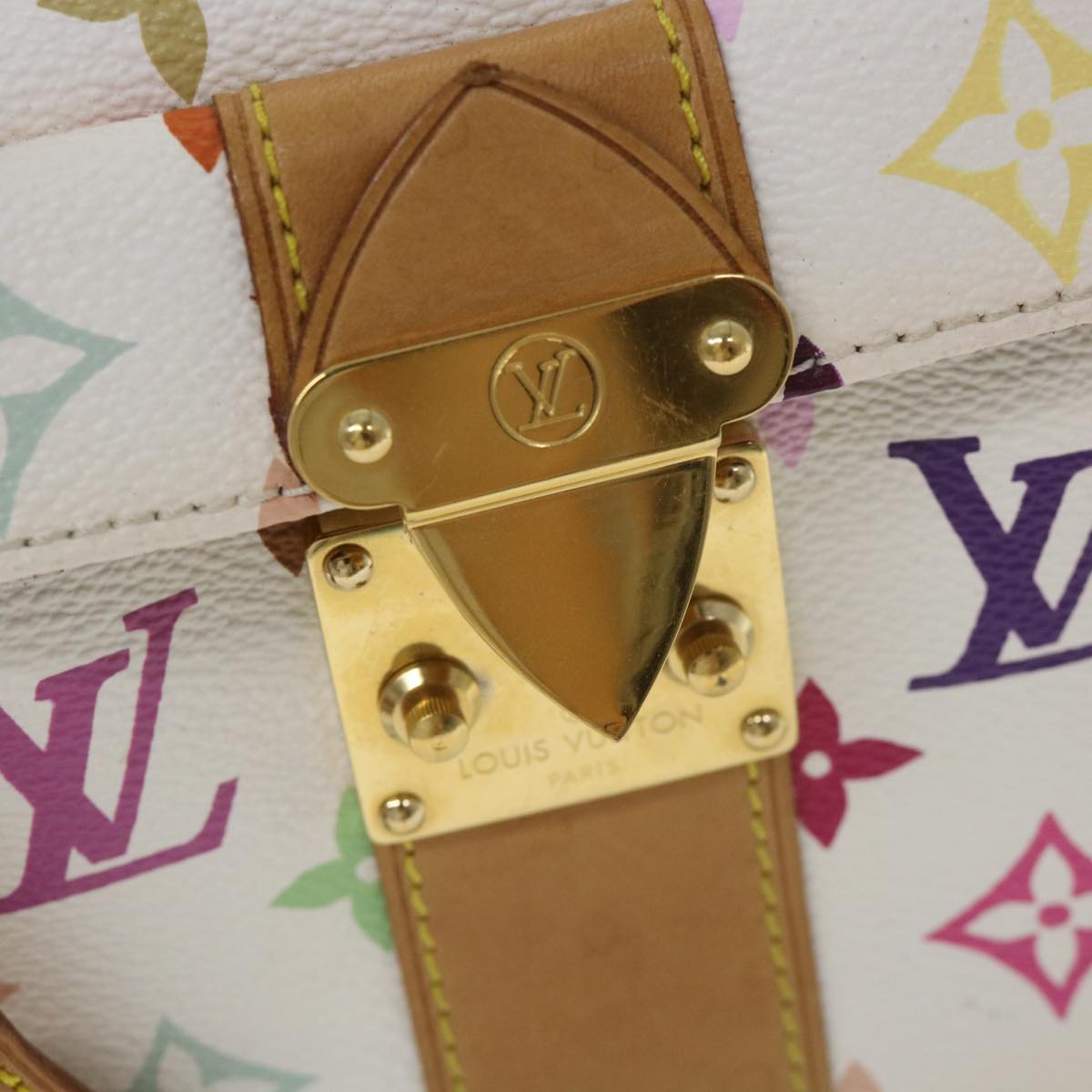 LOUIS VUITTON Monogram Multicolor Speedy 30 Hand Bag White M92643 LV Auth yk9116