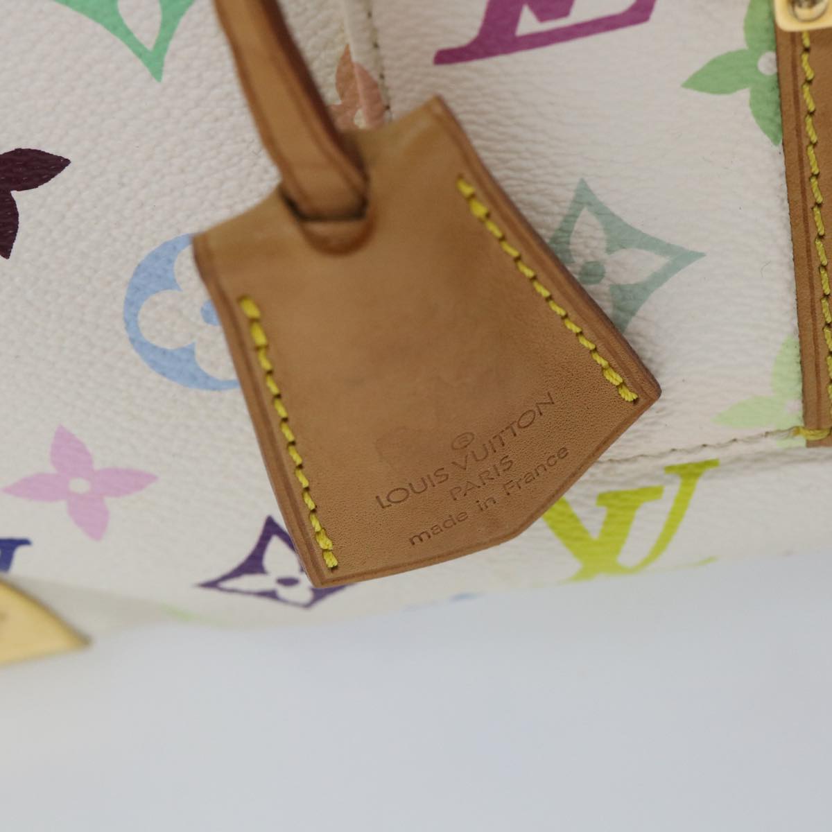 LOUIS VUITTON Monogram Multicolor Speedy 30 Hand Bag White M92643 LV Auth yk9116