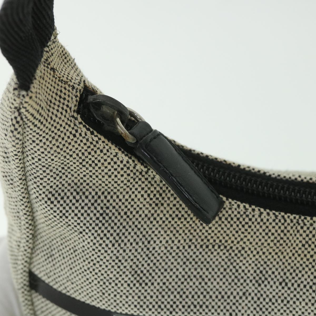 PRADA Hand Bag Canvas Gray Auth yk9122