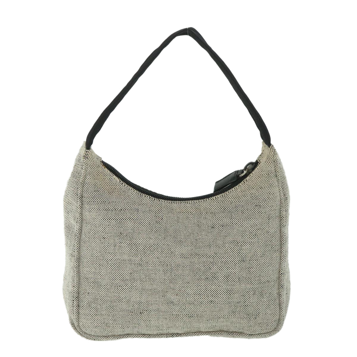 PRADA Hand Bag Canvas Gray Auth yk9122 - 0