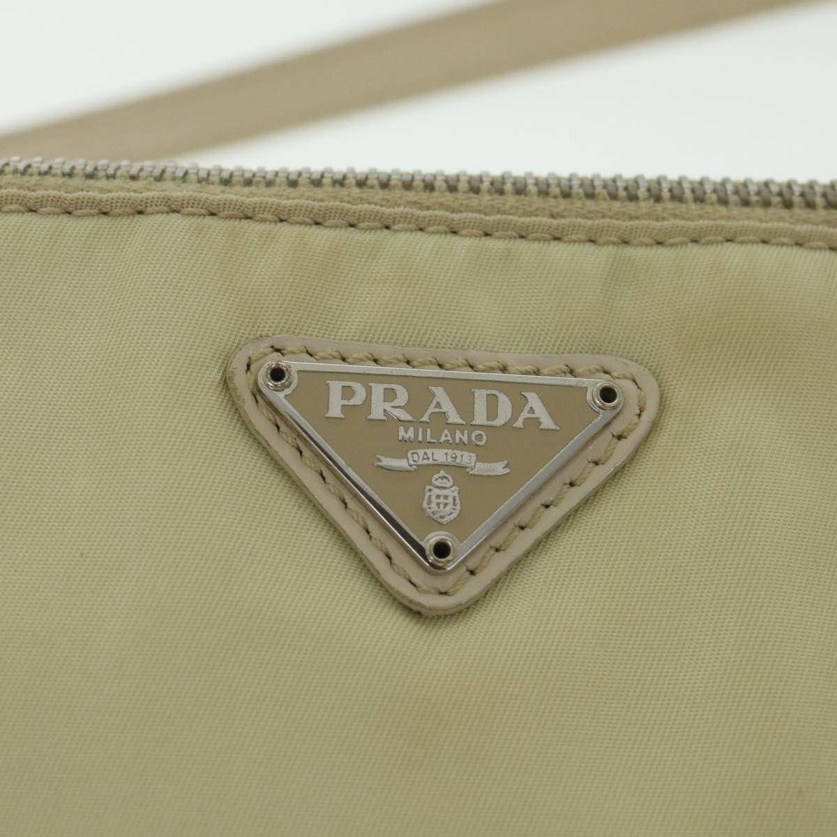 PRADA Shoulder Bag Nylon Beige Auth yk9124