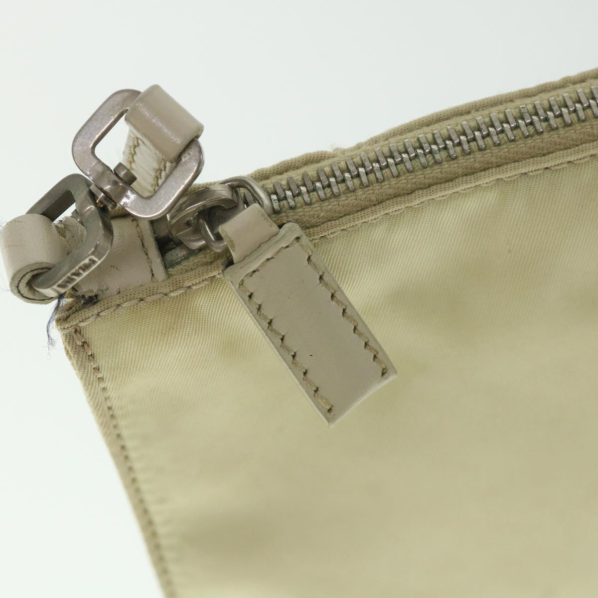 PRADA Shoulder Bag Nylon Beige Auth yk9124