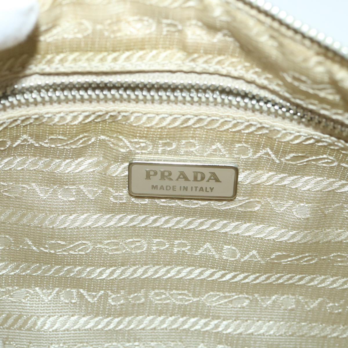 PRADA Shoulder Bag Nylon Beige Auth yk9124