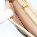 CHANEL Gamaguchi Hand Bag Suede Beige CC Auth yk9125-20