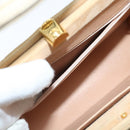 CHANEL Gamaguchi Hand Bag Suede Beige CC Auth yk9125-26