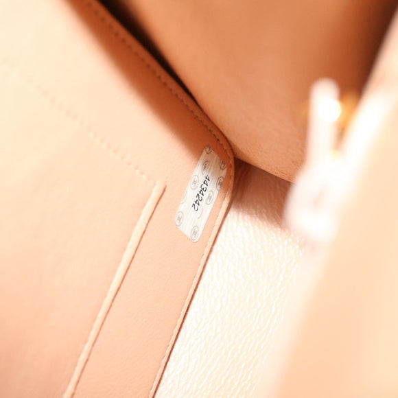 CHANEL Gamaguchi Hand Bag Suede Beige CC Auth yk9125