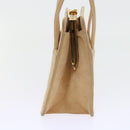 CHANEL Gamaguchi Hand Bag Suede Beige CC Auth yk9125-3