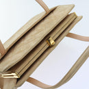 CHANEL Gamaguchi Hand Bag Suede Beige CC Auth yk9125-6