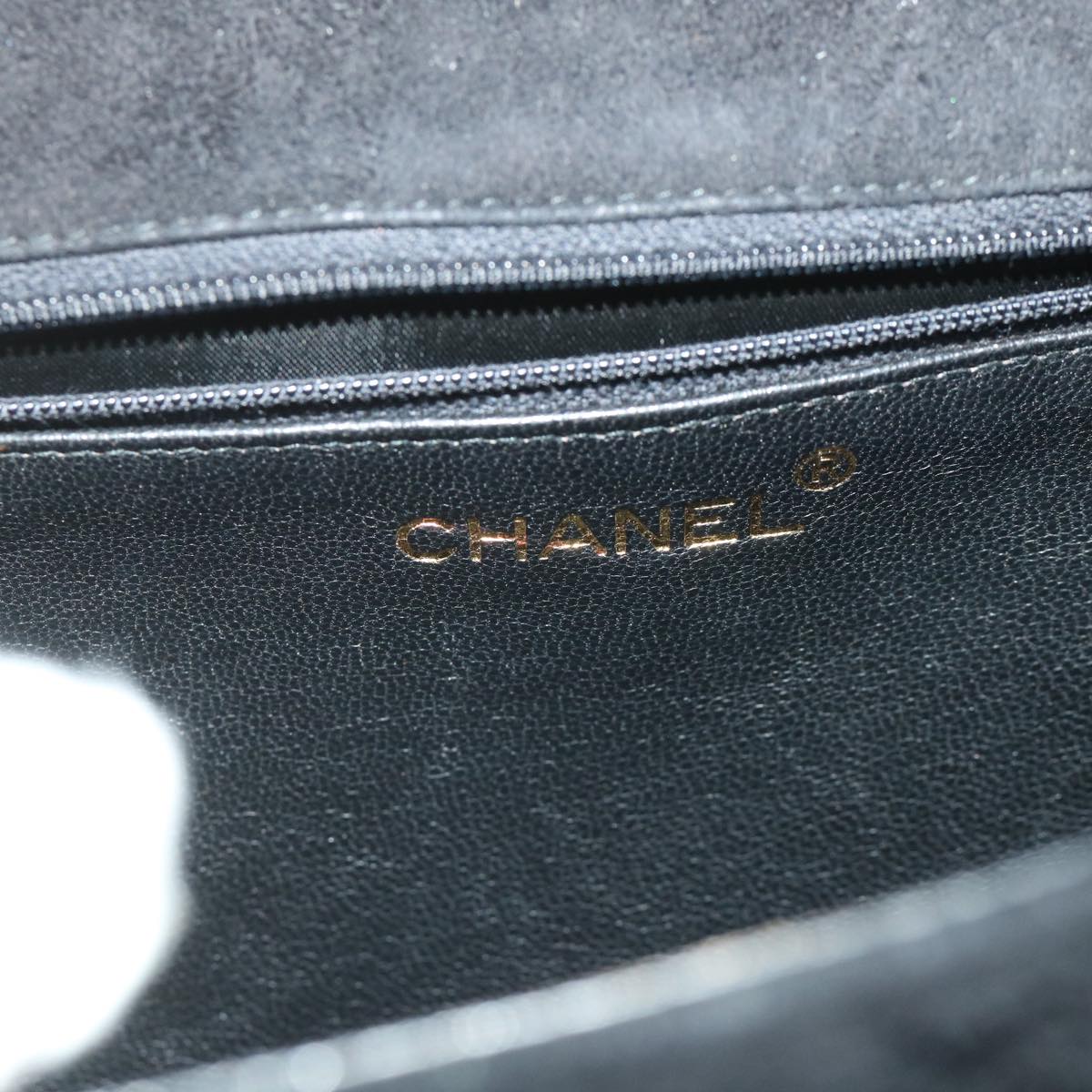 CHANEL Matelasse Chain Shoulder Bag Suede Black CC Auth yk9129