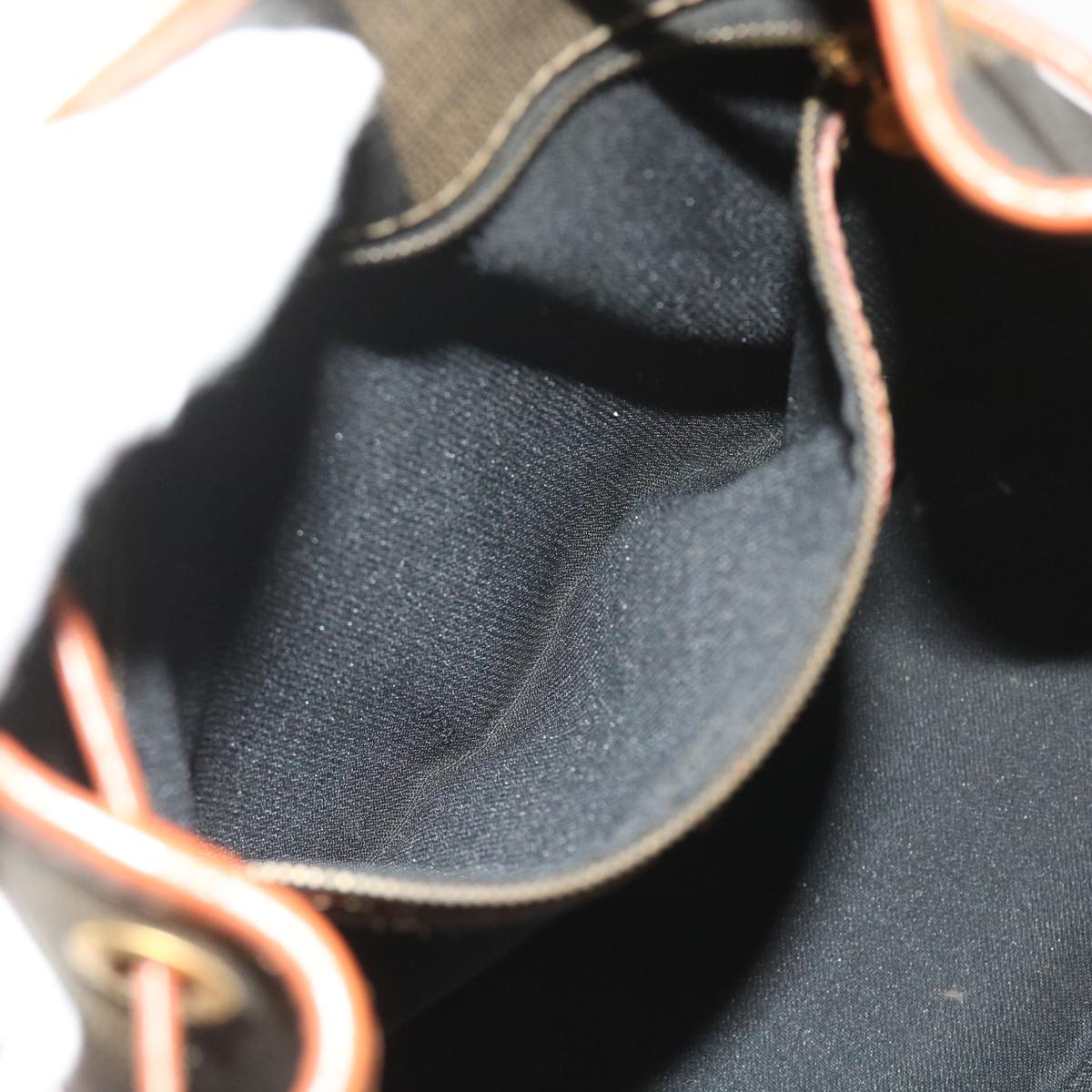 FENDI Pecan Canvas Shoulder Bag Black Brown Auth yk9185