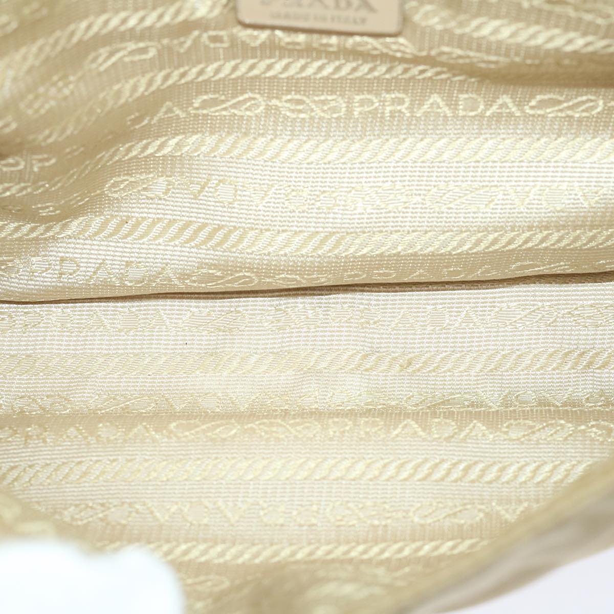 PRADA Shoulder Bag Nylon Beige Auth yk9211