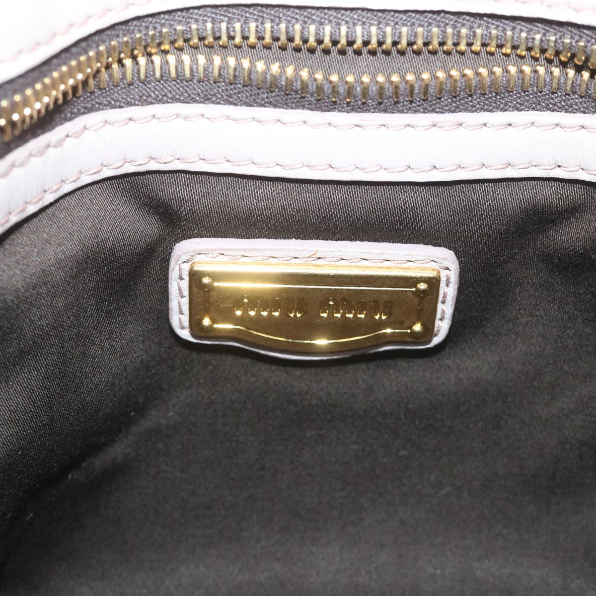 Miu Miu Materasse Hand Bag Leather 2way Gray Auth yk9236