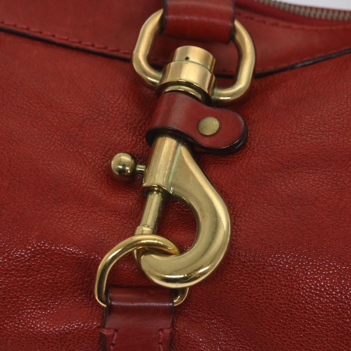 Chloe Shoulder Bag Leather Red 03 08 51 5811 Auth yk9240