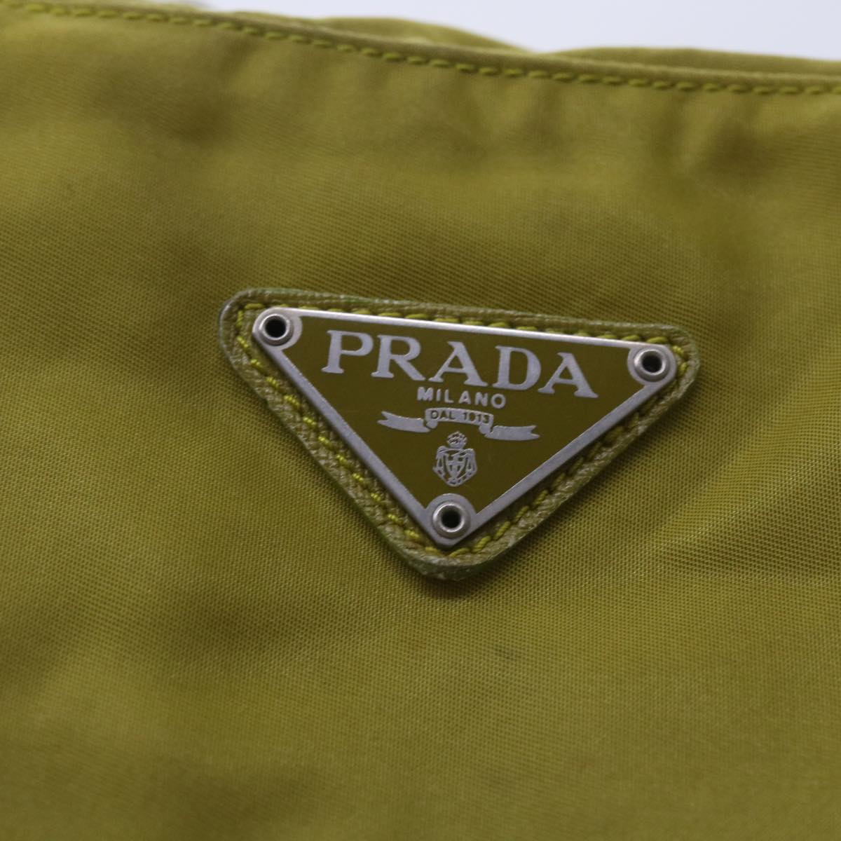 PRADA Hand Bag Nylon Yellow Auth yk9284