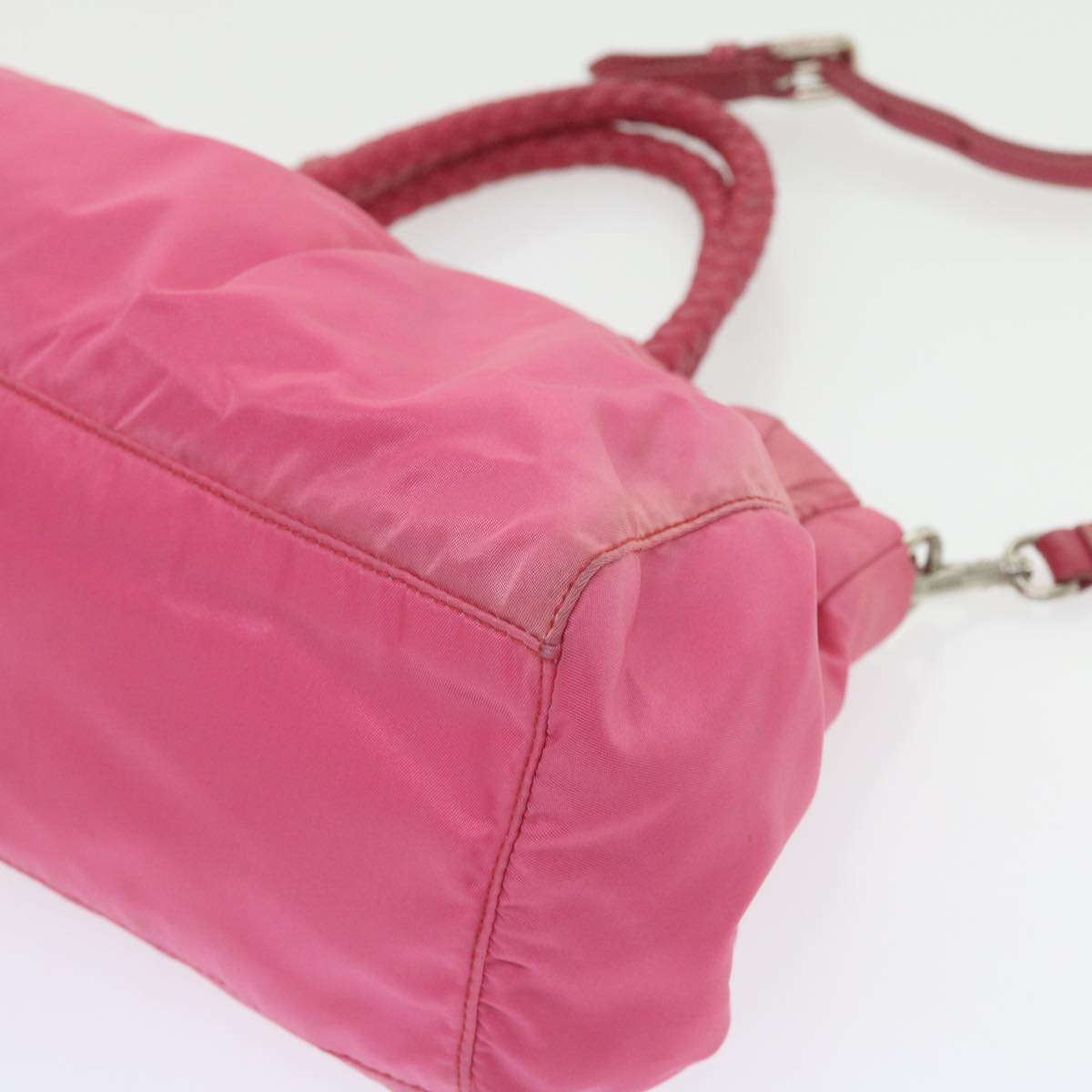 PRADA Hand Bag Nylon 2way Pink Auth yk9305