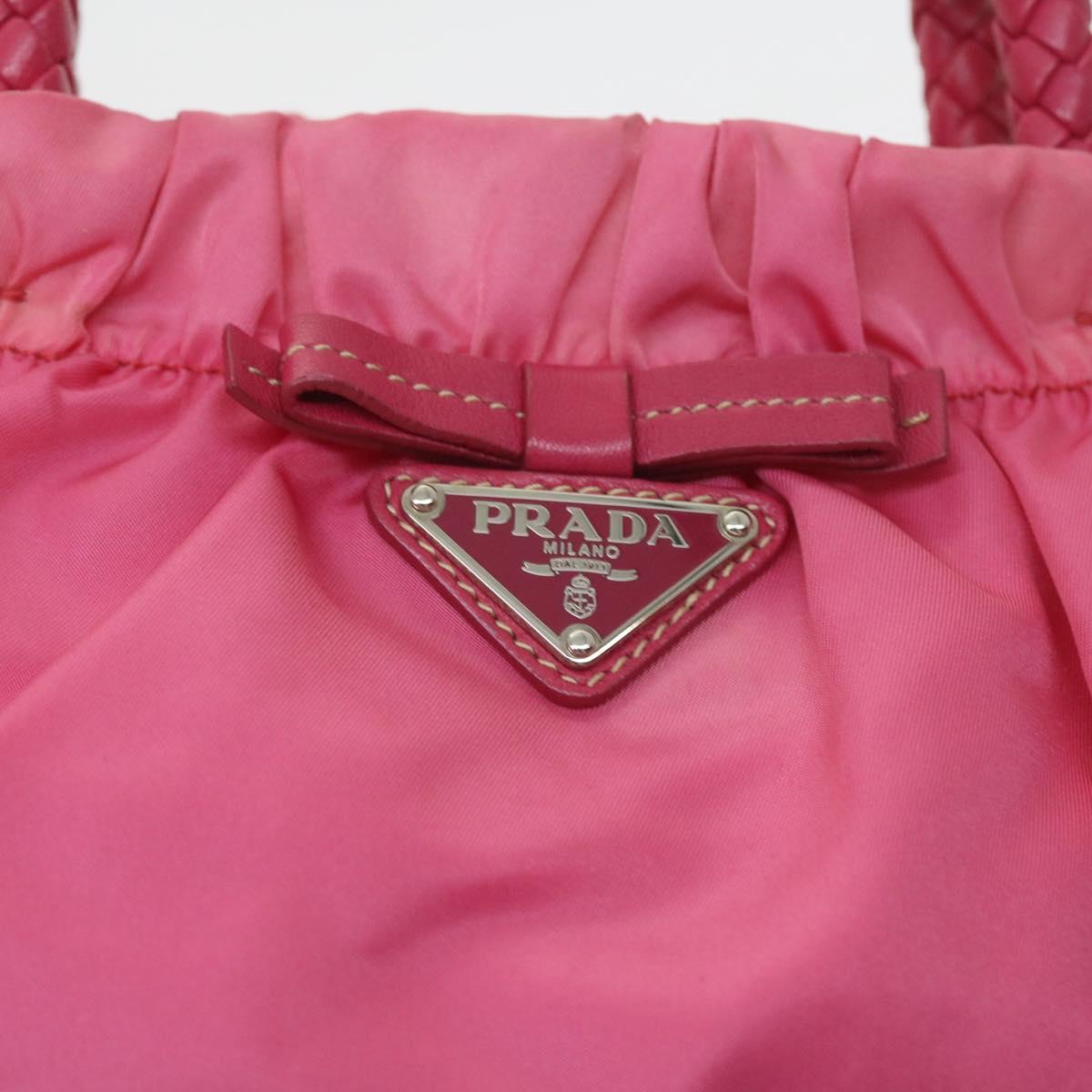 PRADA Hand Bag Nylon 2way Pink Auth yk9305