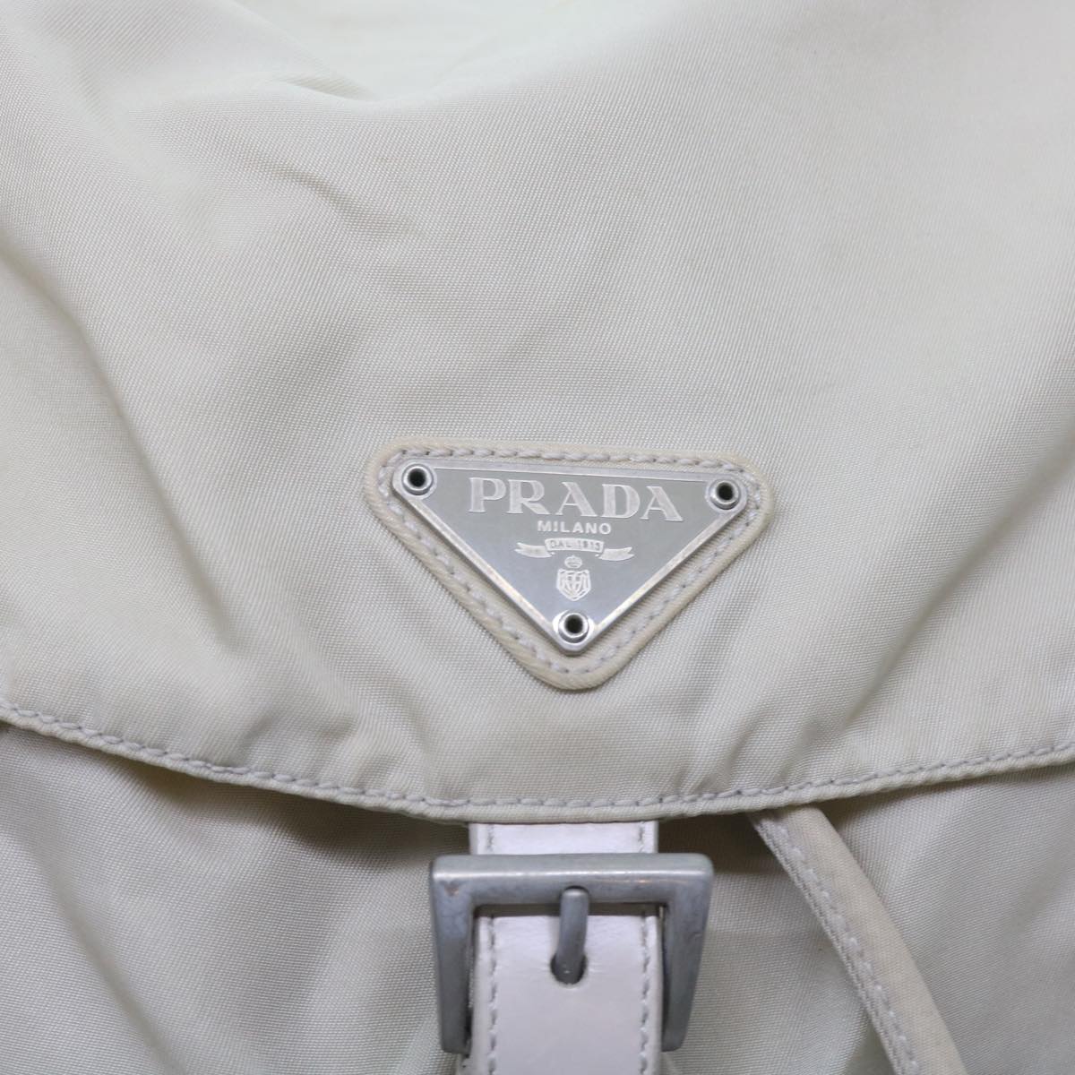 PRADA Backpack Nylon Beige Auth yk9306