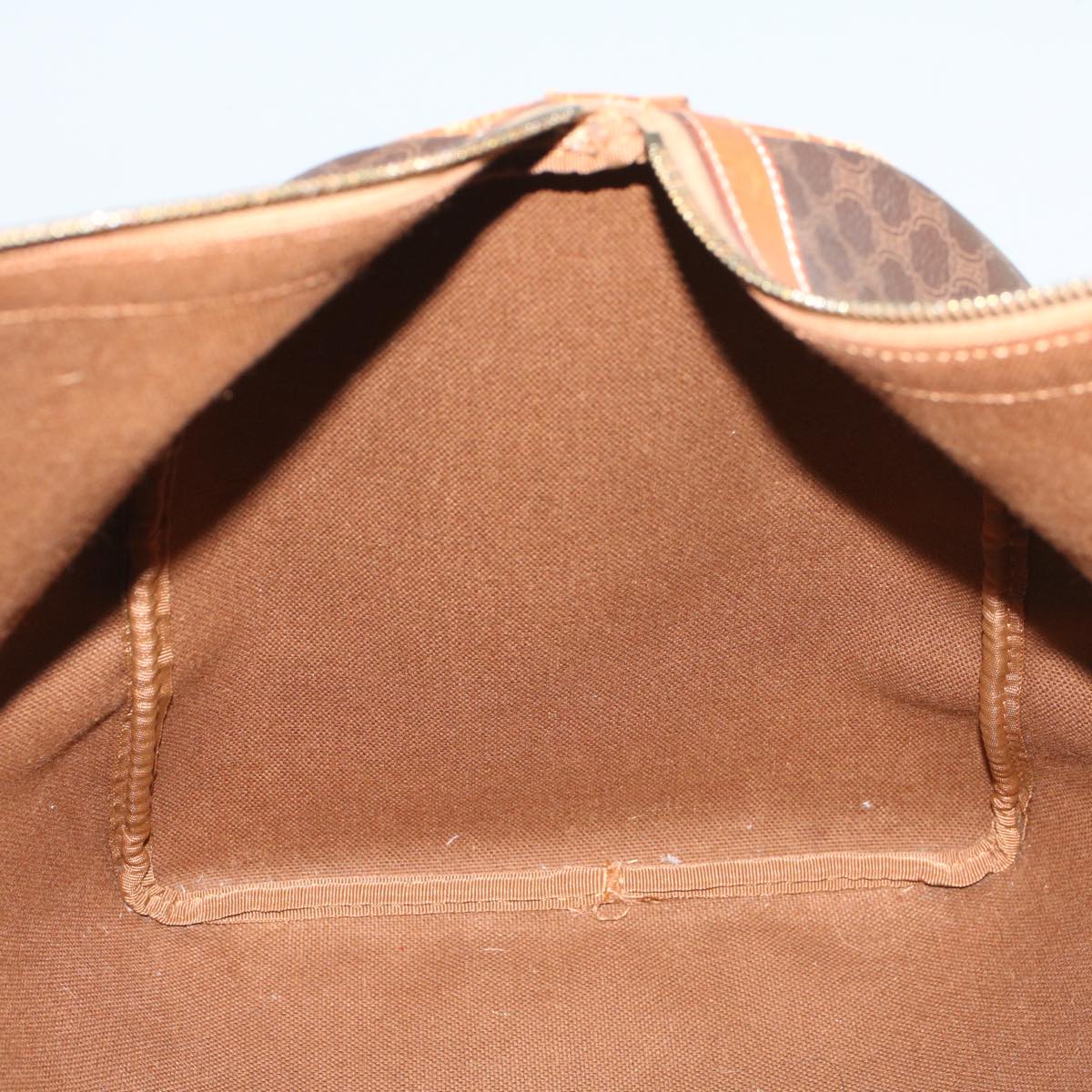 CELINE Macadam Canvas Boston Bag PVC Leather 2way Brown Auth yk9396