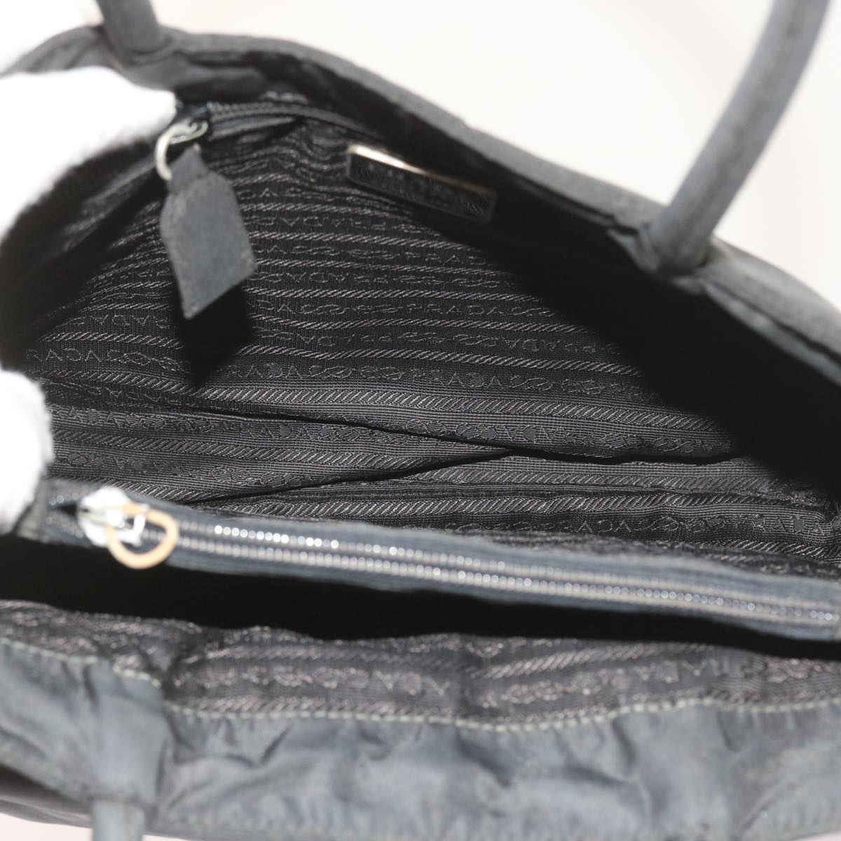 PRADA Hand Bag Nylon Black Auth yk9403