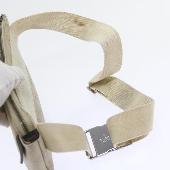 GUCCI GG Canvas Guccissima Waist bag White 162916 Auth yk9416