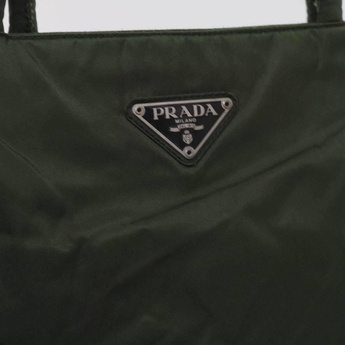 PRADA Hand Bag Nylon Khaki Auth yk9513