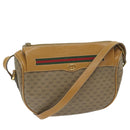 GUCCI Micro GG Canvas Web Sherry Line Shoulder Bag PVC Beige Green Auth yk9514-1