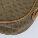 GUCCI Micro GG Canvas Web Sherry Line Shoulder Bag PVC Beige Green Auth yk9514-16