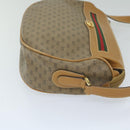 GUCCI Micro GG Canvas Web Sherry Line Shoulder Bag PVC Beige Green Auth yk9514-3