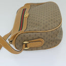 GUCCI Micro GG Canvas Web Sherry Line Shoulder Bag PVC Beige Green Auth yk9514-4