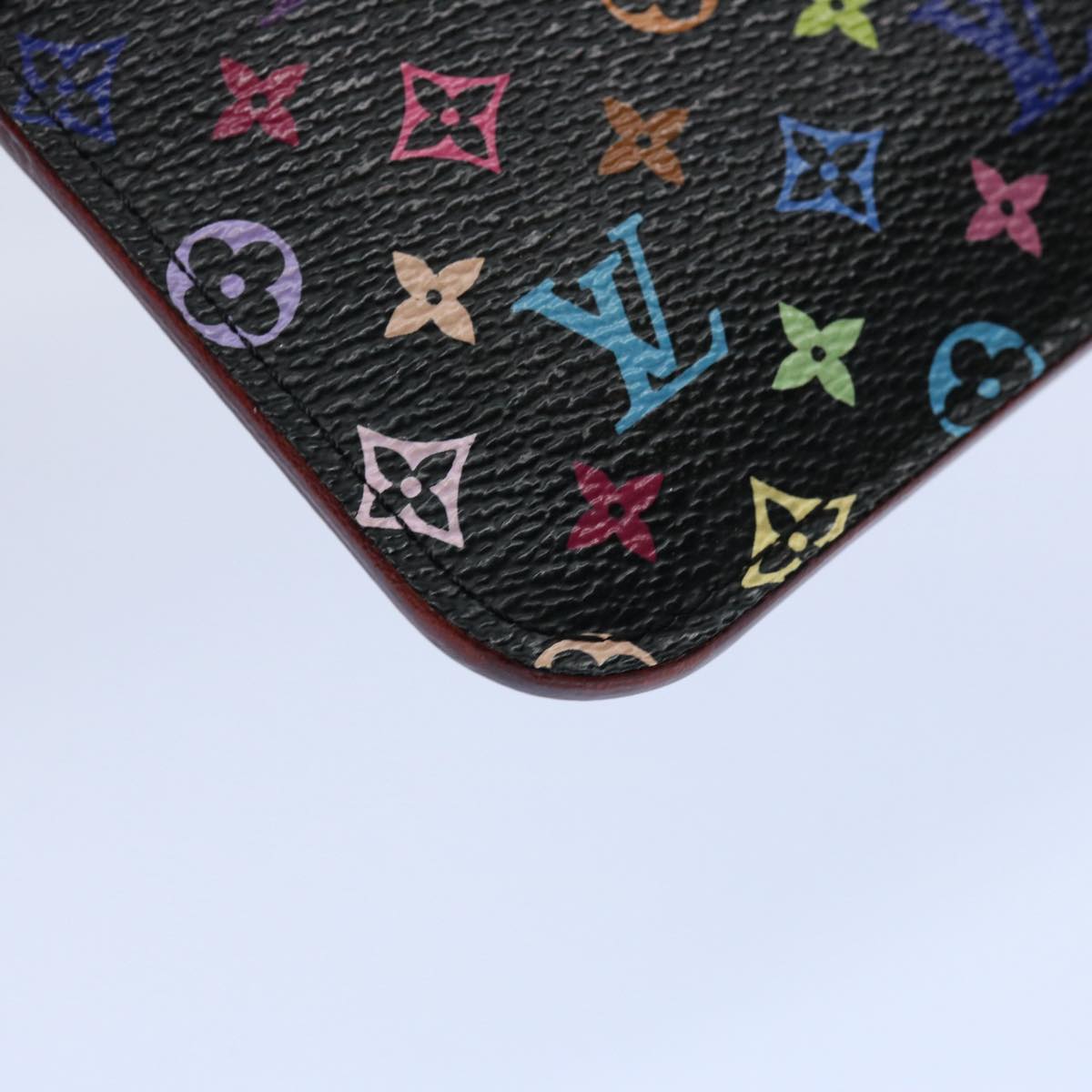 LOUIS VUITTON Multicolor Pochette Cles NM Coin Purse Black M60279 LV Auth yk9520