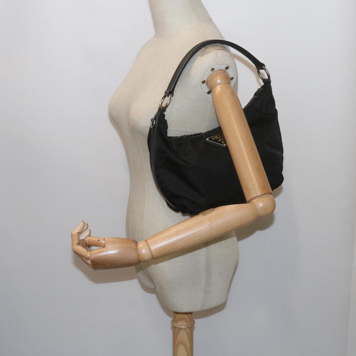 PRADA Shoulder Bag Nylon Black Auth yk9524