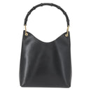 GUCCI Bamboo Shoulder Bag Leather Black 001 2058 Auth yk9616-2
