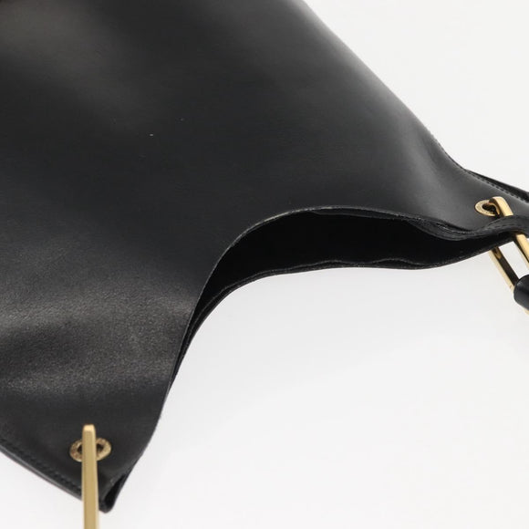 GUCCI Bamboo Shoulder Bag Leather Black 001 2058 Auth yk9616