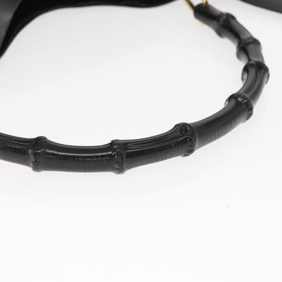 GUCCI Bamboo Shoulder Bag Leather Black 001 2058 Auth yk9616