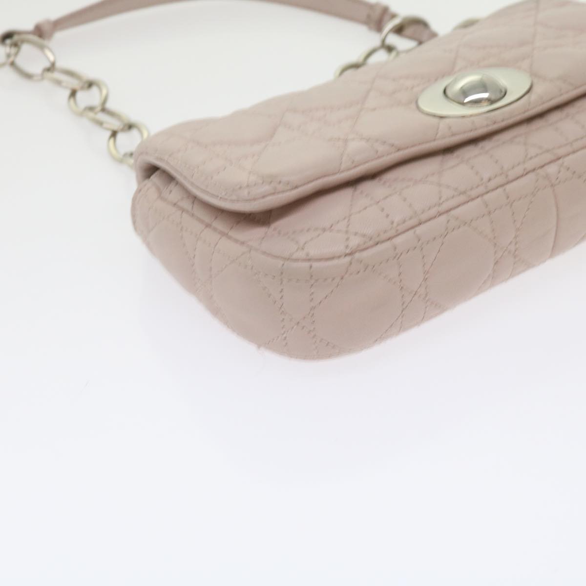 Christian Dior Lady Dior Canage Chain Shoulder Bag Lamb Skin Pink Auth yk9631