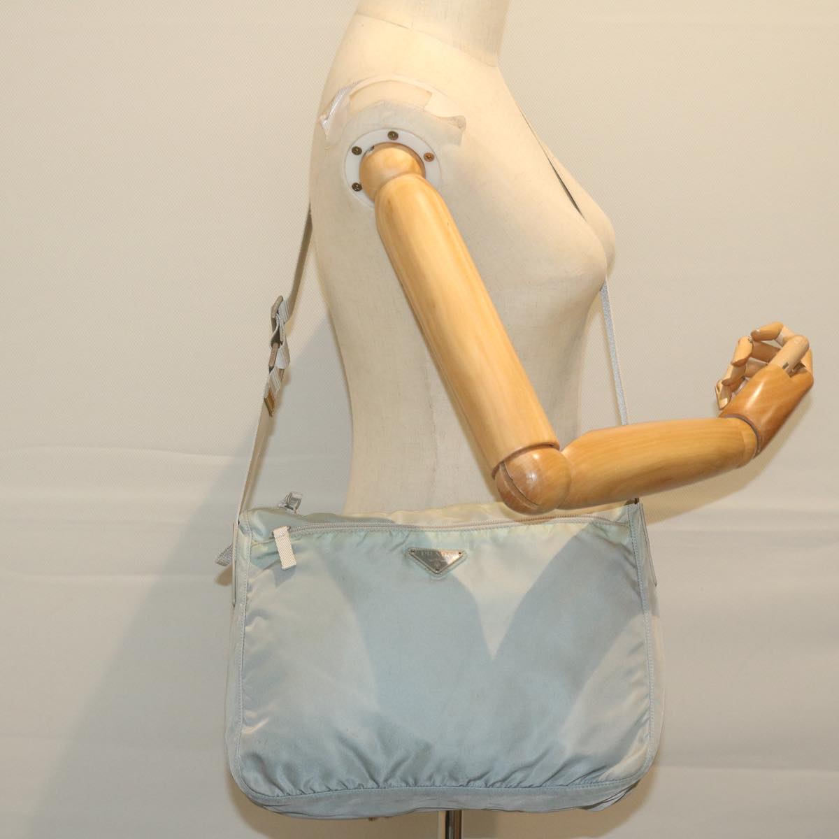 PRADA Shoulder Bag Nylon Blue Auth yk9713