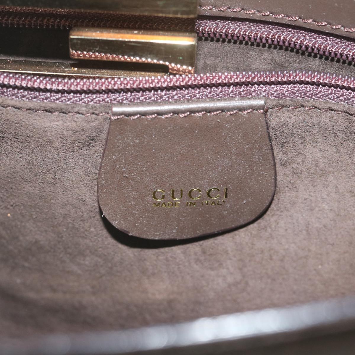 GUCCI Hand Bag Suede Brown Auth yk9744