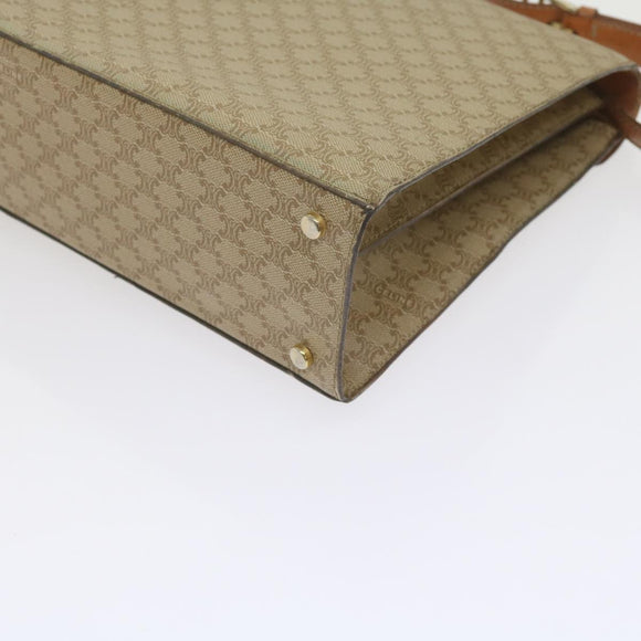 CELINE Macadam Canvas Shoulder Bag PVC Beige Brown Auth yk9762