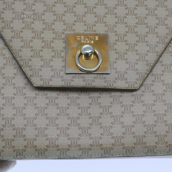CELINE Macadam Canvas Shoulder Bag PVC Beige Brown Auth yk9762