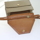 CELINE Macadam Canvas Shoulder Bag PVC Beige Brown Auth yk9762-9