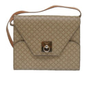 CELINE Macadam Canvas Shoulder Bag PVC Beige Brown Auth yk9762-13